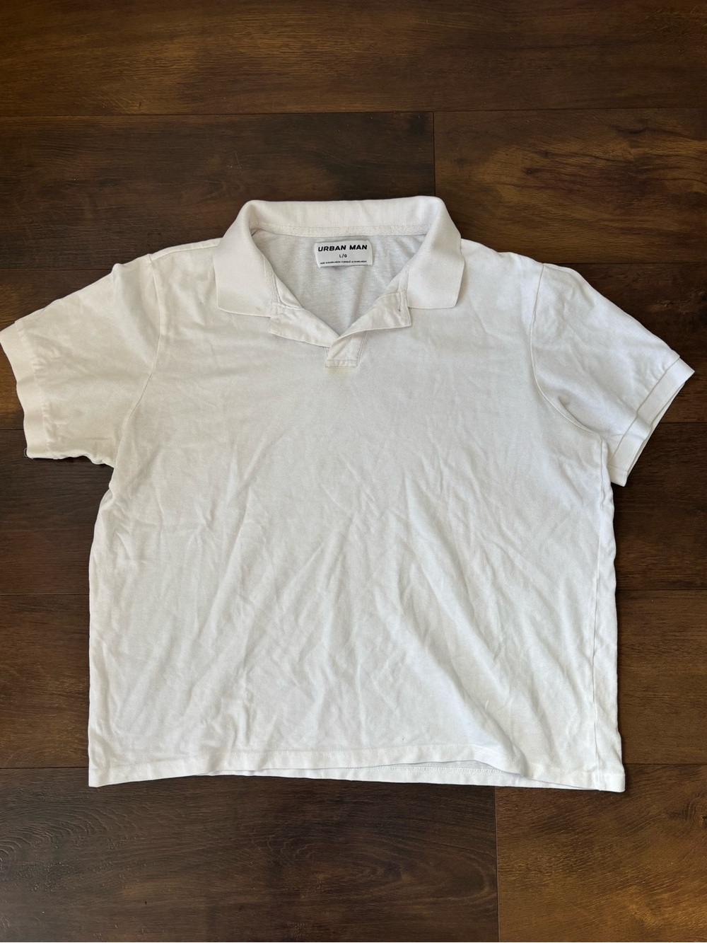 Urban Man White Pique Polo Shirt Large Classic